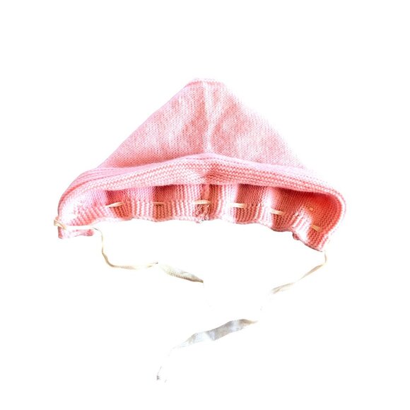 Vintage Pink Baby Cardigan and Bonnet Set By Blue Bird 3-6 Months - Picture 6 of 8